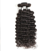 TT Hair Deep Wave Hair Bundles Remy Human Hair Weaves Natural Black Color 3Pcs Bundles for Sale